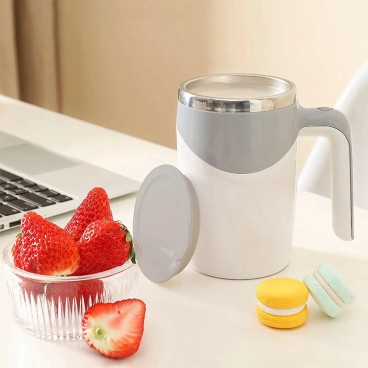 Cốc Khuấy tự động ly cafe Cốc quay từ tính , inox 304 380ml Từ Tính Bằng Thép Không Gỉ Cốc Xoay Lười