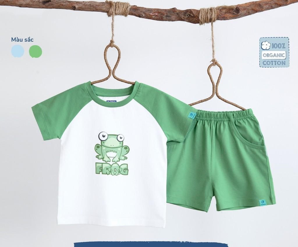 Bộ quần áo cộc tay bé trai từ 1 tuổi đến 5 tuổi chất cotton organic MP005
