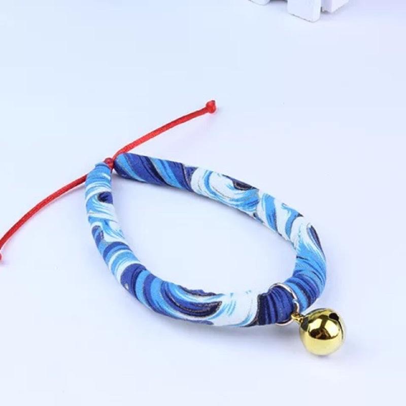 Vòng cổ hoa phong cách Nhật Bản kèm chuông cho chó mèo
