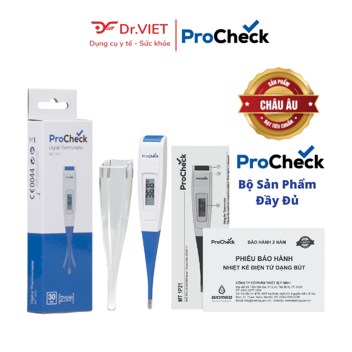 Nhiệt Kế Điện Tử Dạng Bút Procheck MT1P21 Chính Hãng. Dễ sử dụng, đo nhanh, chính xác, cho kết quả sau 30 giây. Thông báo bằng tiếng bíp, có cảnh báo sốt.