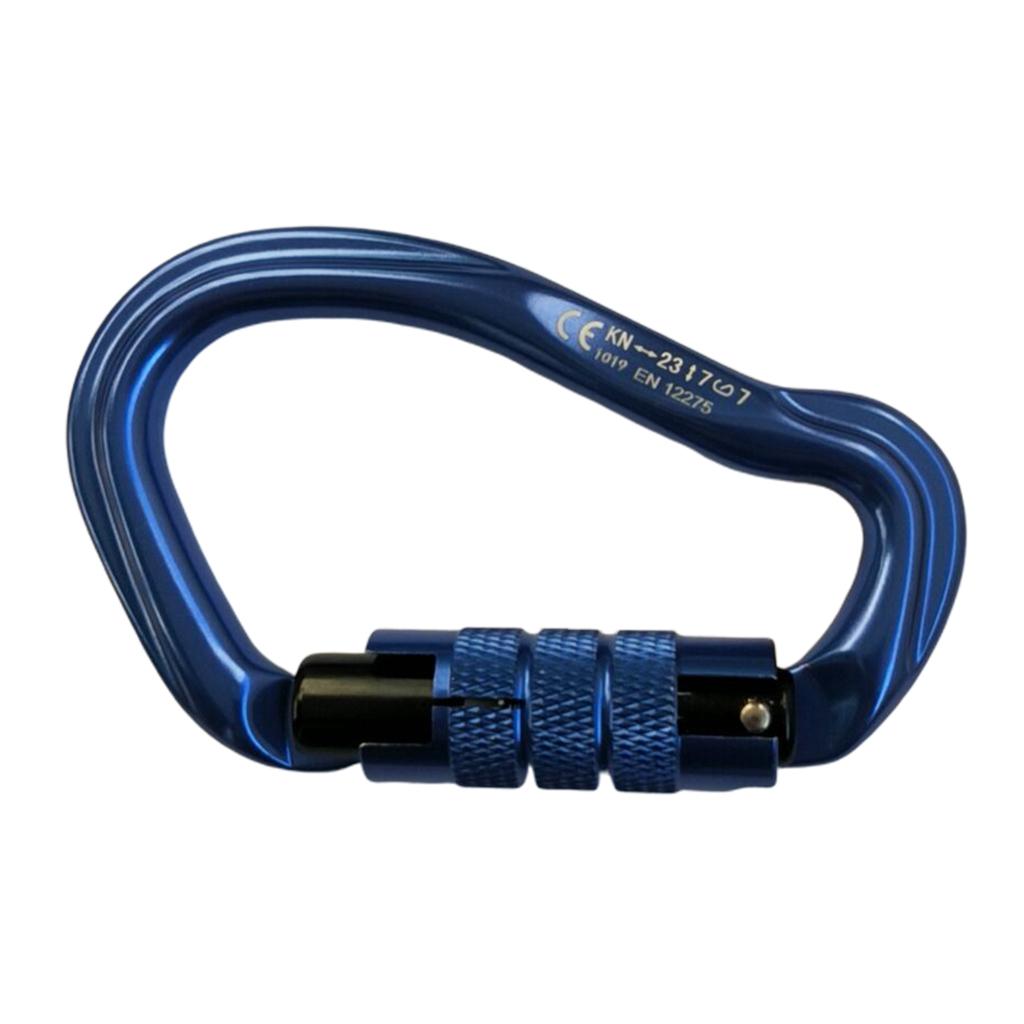 2pcs Auto Locking Rock Climbing Carabiner Clip Main Quickdraw 23KN Hammock Blue