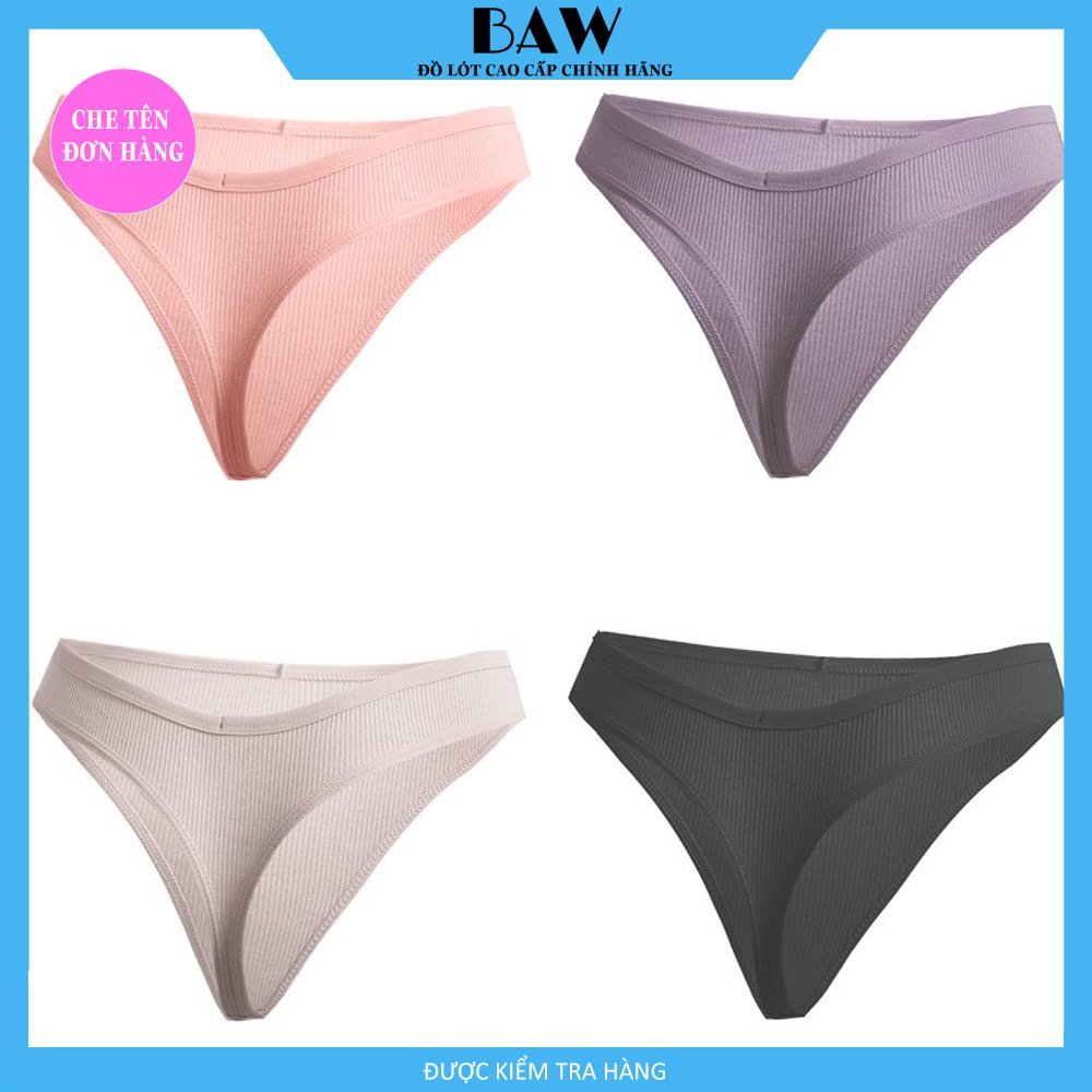 Combo 3 Quần Lót Nữ Cotton Nọt Ne Màu Trơn Gợi Cảm Cho Nữ Size thương hiệu BAW QLN22