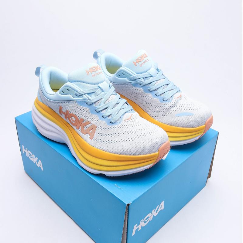 Hoka ban đầu Bondi 8 Sneakers Outdoor Rune Color: Grey blue Shoe Size: 36
