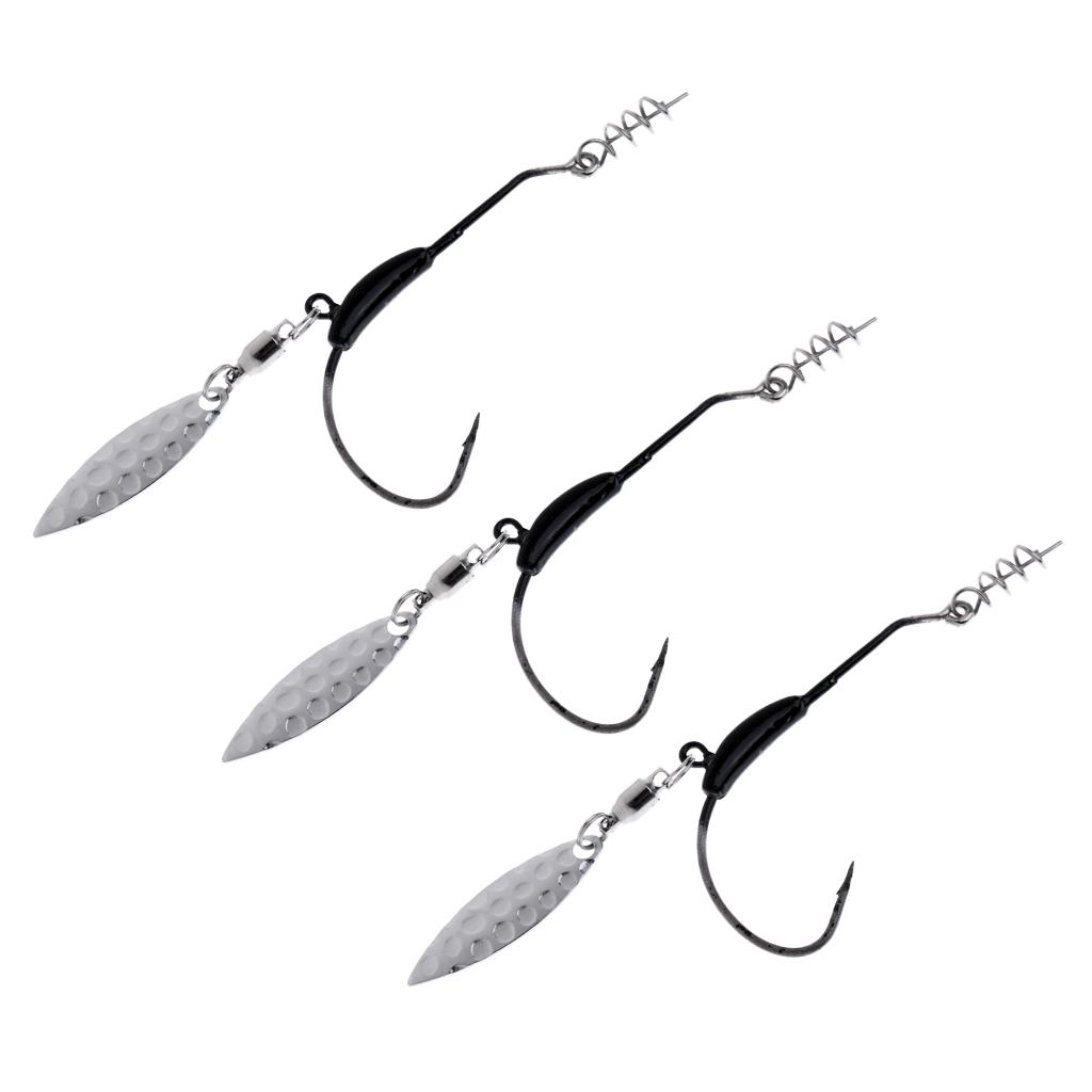 Offset Fishing Crank Hook Lead Weighted Hook with Sppon for Baits Rigs 2g