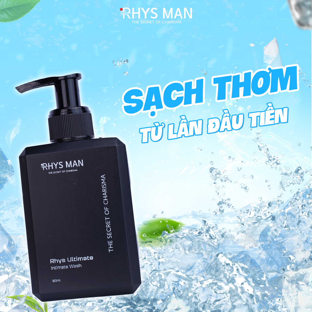 Combo 2 dung dịch vệ sinh nam giới RHYS MAN Rhys Ultimate hương bạc hà thơm mát 100ml/chai - Hàng chính hãng