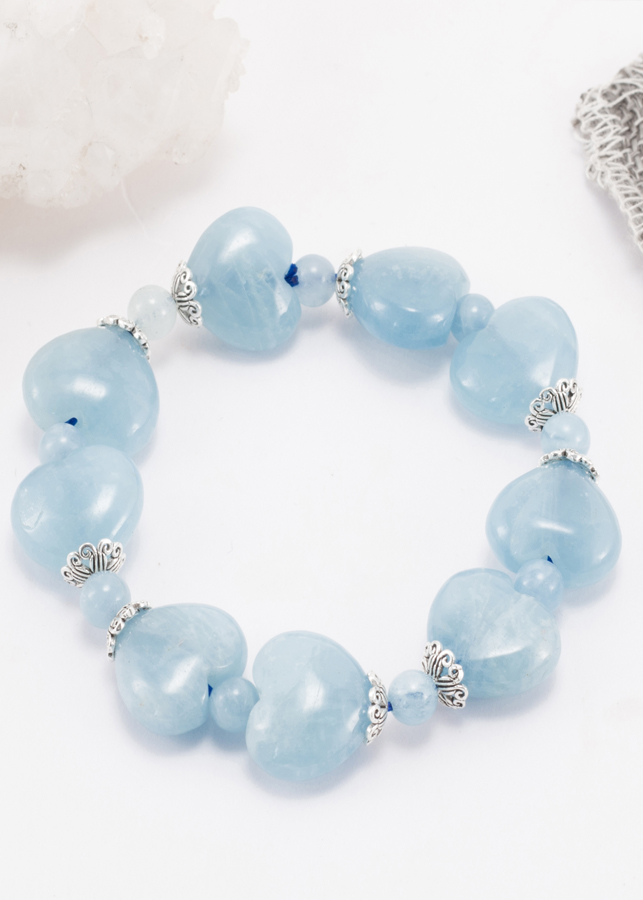 Vòng Đá Hải Lam Ngọc Trái Tim Ngọc Quý Gemstones