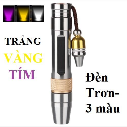 Đèn soi đá quy 3 màu (Tặng đa Ru by thô tự nhiên) 3 IN 1 Trắng.Vàng.Tím - Kèm pin Sạc Đầu thu nhỏ sáng