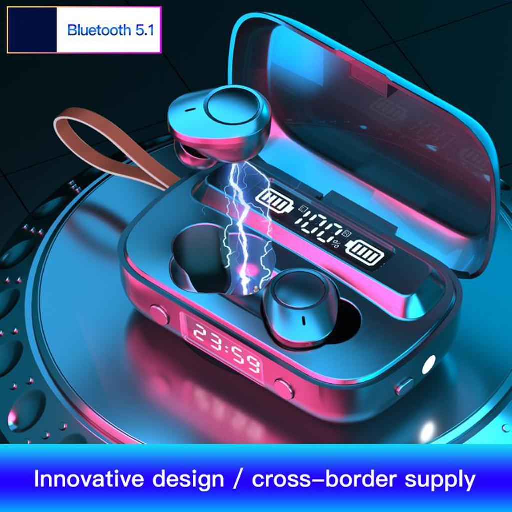 Bluetooth Headset Built in Mic Binaural Call in-Ear Buds Waterproof & Flashlight