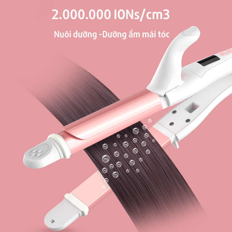 Máy ép thẳng & uốn xoăn VIVID&VOGUE®️ VAV055A, máy làm xoăn trục 32mm, máy ép tóc chỉnh nhiệt độ dành cho mọi loại tóc