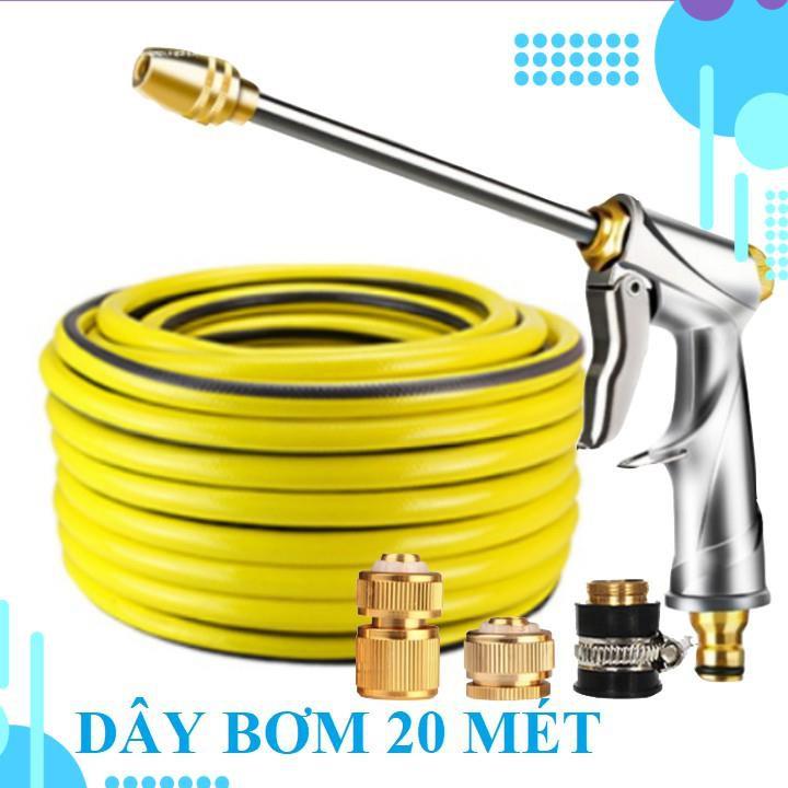 Bộ dây vòi xịt ️bơm nước phun sương️ , tăng áp 3 lần, loại 20m 206701-2 đầu đồng, cút đồng