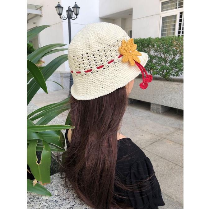 Nón mũ len đan móc thời trang thủ công - Crochet Knit Bucket Hat