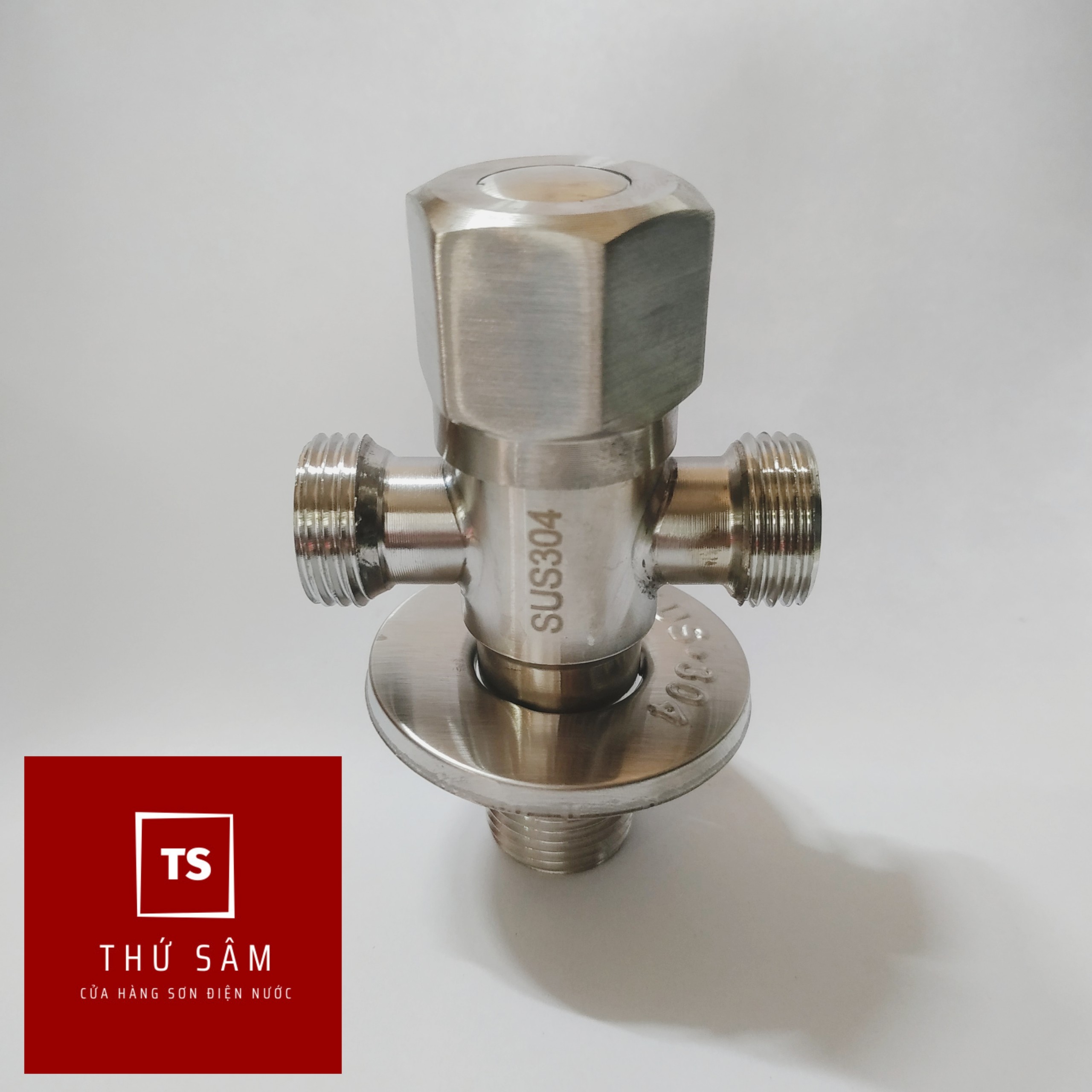 Van giảm áp chia nước bồn cầu Van T chữ thập inox 304 lõi đồng chống ố không rỉ sét