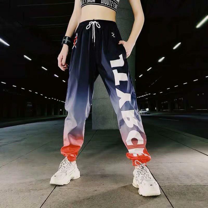 Quần dài ống rộng in chữ phong cách năng động cá tính dành cho nam