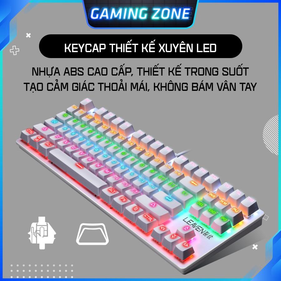 Bàn phím cơ máy tính chuyên game K550 PRO Blue Switch 87 phím 10 chế độ LED RGB có dây