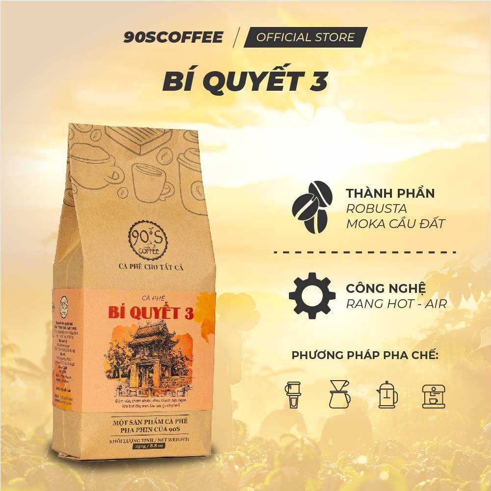 Cà Phê Bí Quyết 3 Đậm Đà Thơm Lâu - Cà Phê Rang Mộc Nguyên Chất 100