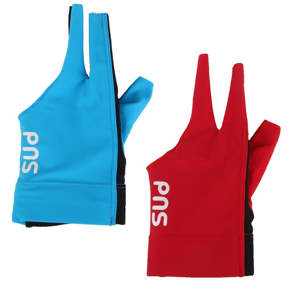 2Pcs Men Women Elastic 3 Fingers Gloves Left Hand for Billiard Pool Snooker Cue Sports