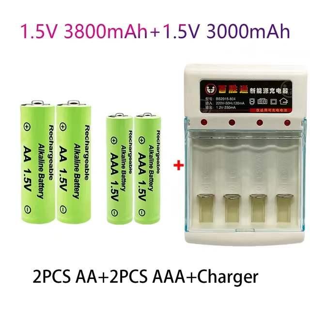100% Nguyên Bản 1.5V AA3.8Ah + AAA3.0Ah Pin Sạc NI-MH 1.5 V cho Đồng Hồ chuột máy tính đồ chơi + miễn phí vận chuyển Màu sắc: Vàng