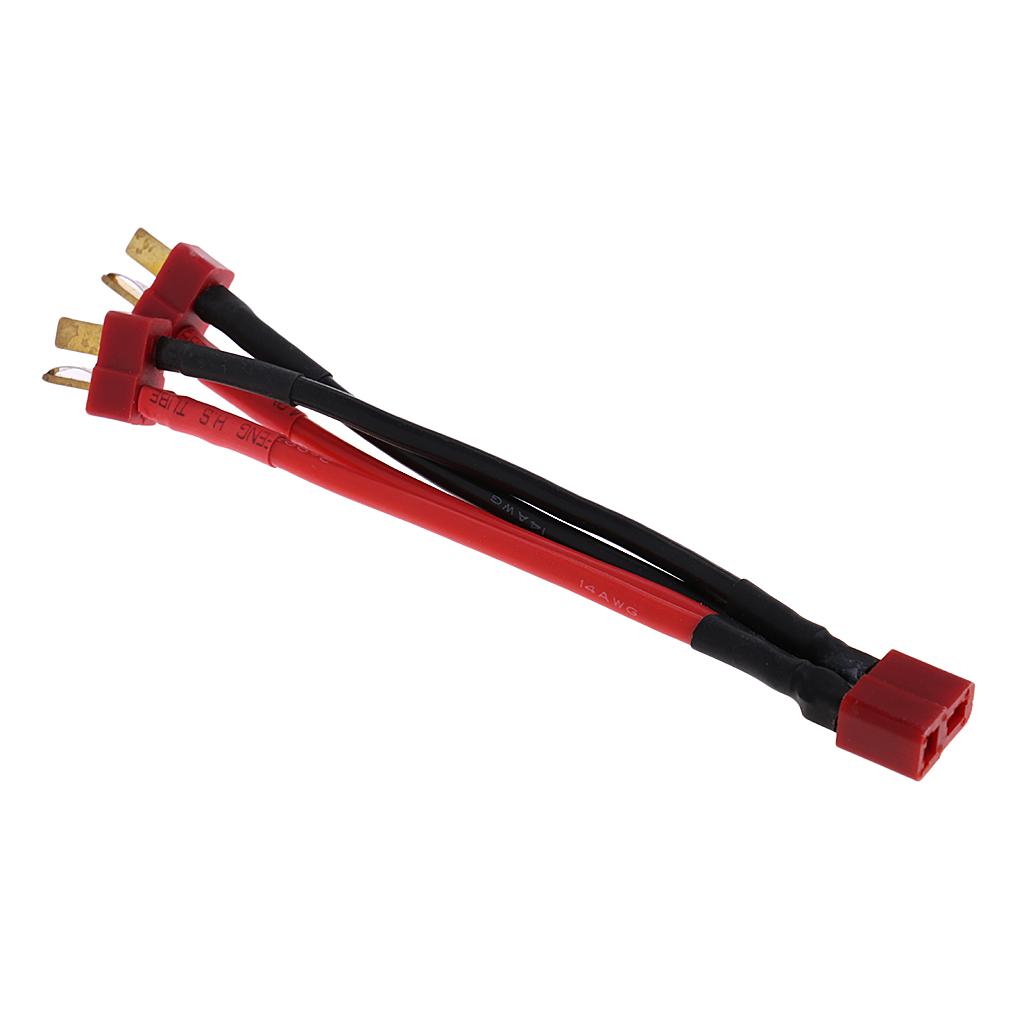 14AWG T Plug Parallel Cable Y-Harness for RC Battery Male & Female Connector - intl