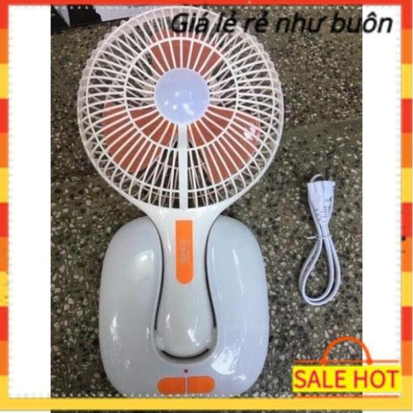 Quạt tích điện mini ông tây, quạt sạc điện mini để bàn kèm đèn gấp gọn siêu tiện dụng F0166