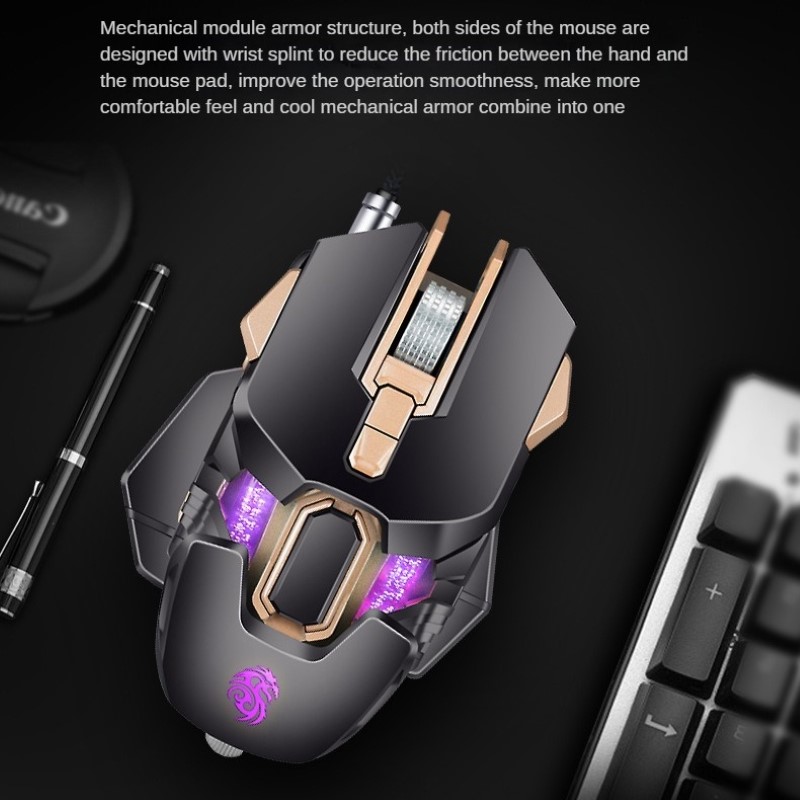 Chuột cơ gaming led RGB 6400DPI - J850 mechanical Gaming mouse