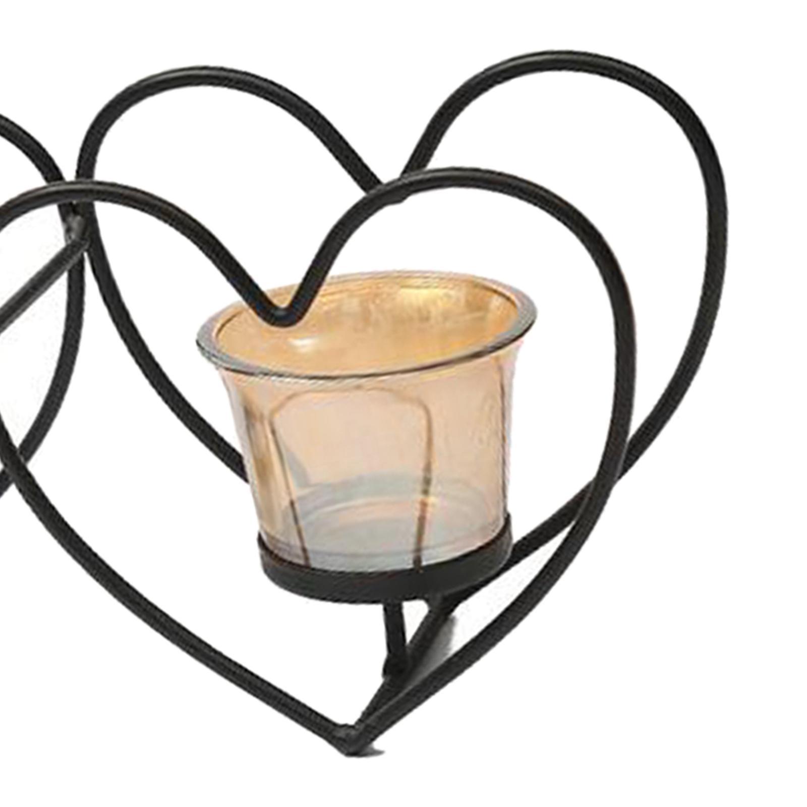 Nordic Heart Candle Holder Tealight Candlestick Decorative Candle Stand Wedding Holiday Table Centerpiece Decor Birthday Gift