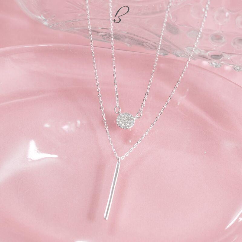 Vòng cổ Bling It hai dây tròn và thanh dài đơn giản BIVC249