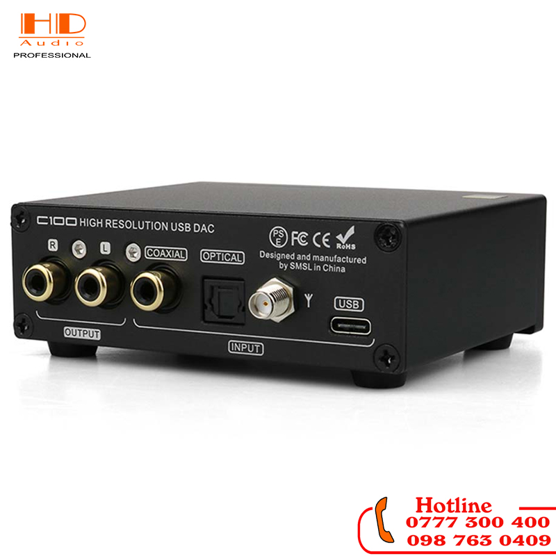 Giải Mã DAC SMSL C100 chip AK4493S, XMOS XU316 - DAC Rẻ Nhất Hỗ Trợ MQA- Hàng Chính Hãng