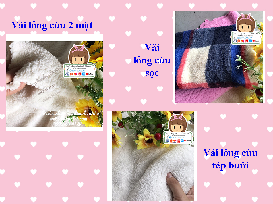 Vải Lông Cừu 2 Mặt, Lông Cừu Tép Bưởi Hàng Cao Cấp siêu mềm mịn và ấm, dùng may áo khoác, chăn mền, khăn quàng, quần áo ấm mặc mùa lạnh