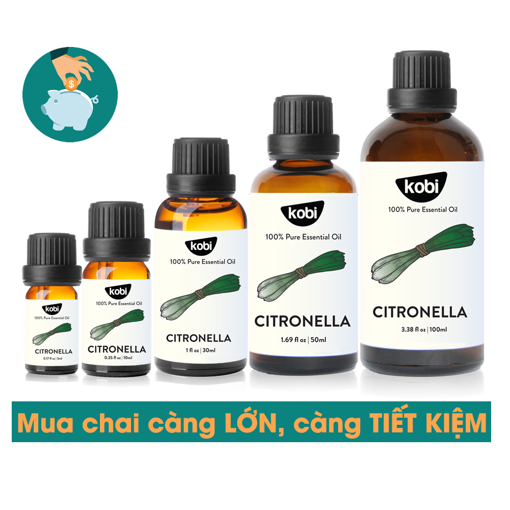Tinh Dầu Sả Java Nguyên Chất Kobi Giúp Khử Mùi, Đuổi Muỗi Hiệu Quả