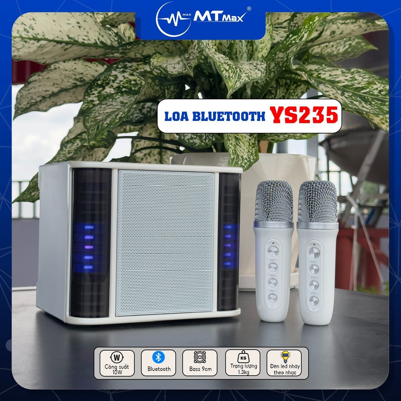 Loa Bluetooth YS235 - Karaoke, Nghe Nhạc, Kết Nối Micro Bluetooth, Cổng USB, AUX, Thẻ Nhớ, Công Suất 10W, Bass 9cm Hàng Chính Hãng