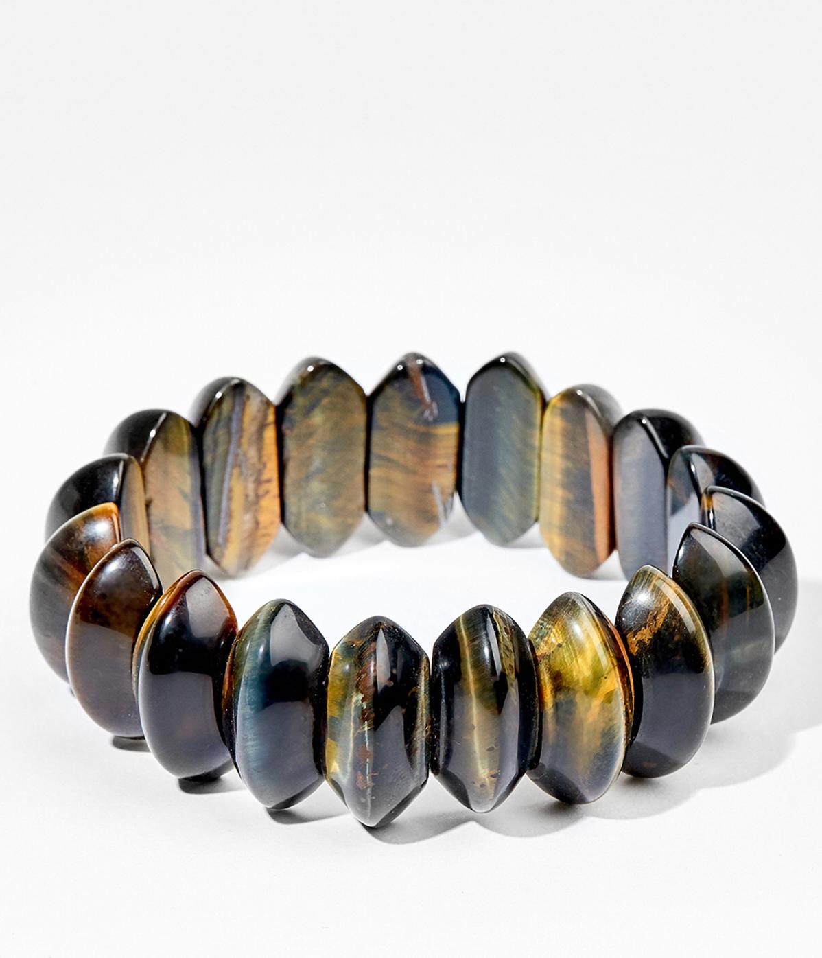 Vòng tay đá mắt hổ nanh hổ 10x22mm -  Ngọc Quý Gemstones