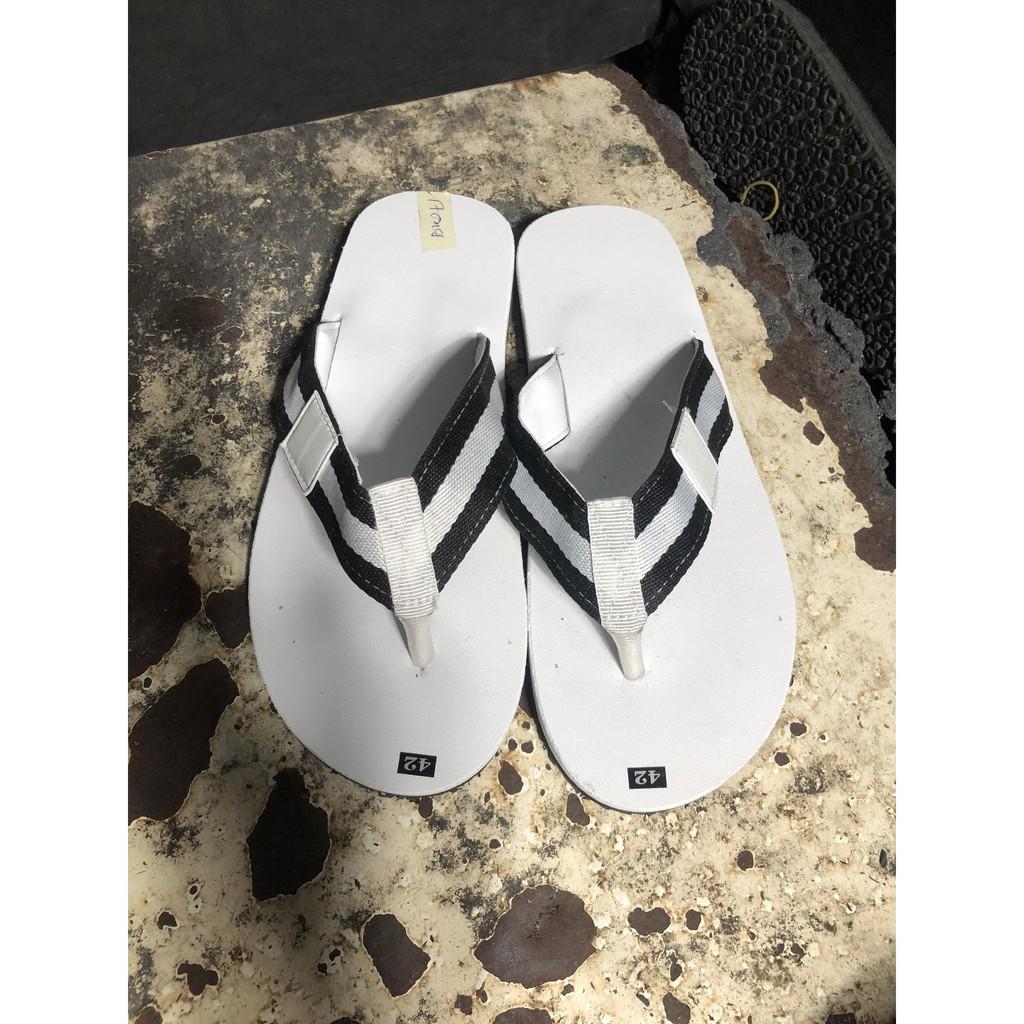 sandal đồng nai dép kẹp nam ( đế trắng quai kẹp dù trắng đen ) size từ 37 nam đến 44 nam đủ size đủ màu ib chọn