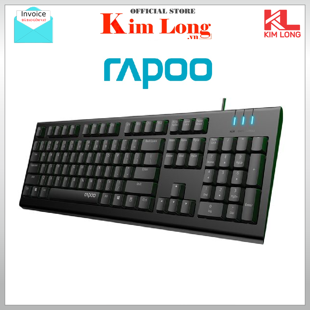 Bàn phím Rapoo NK1800 Wired (Đen) - Hàng chính hãng