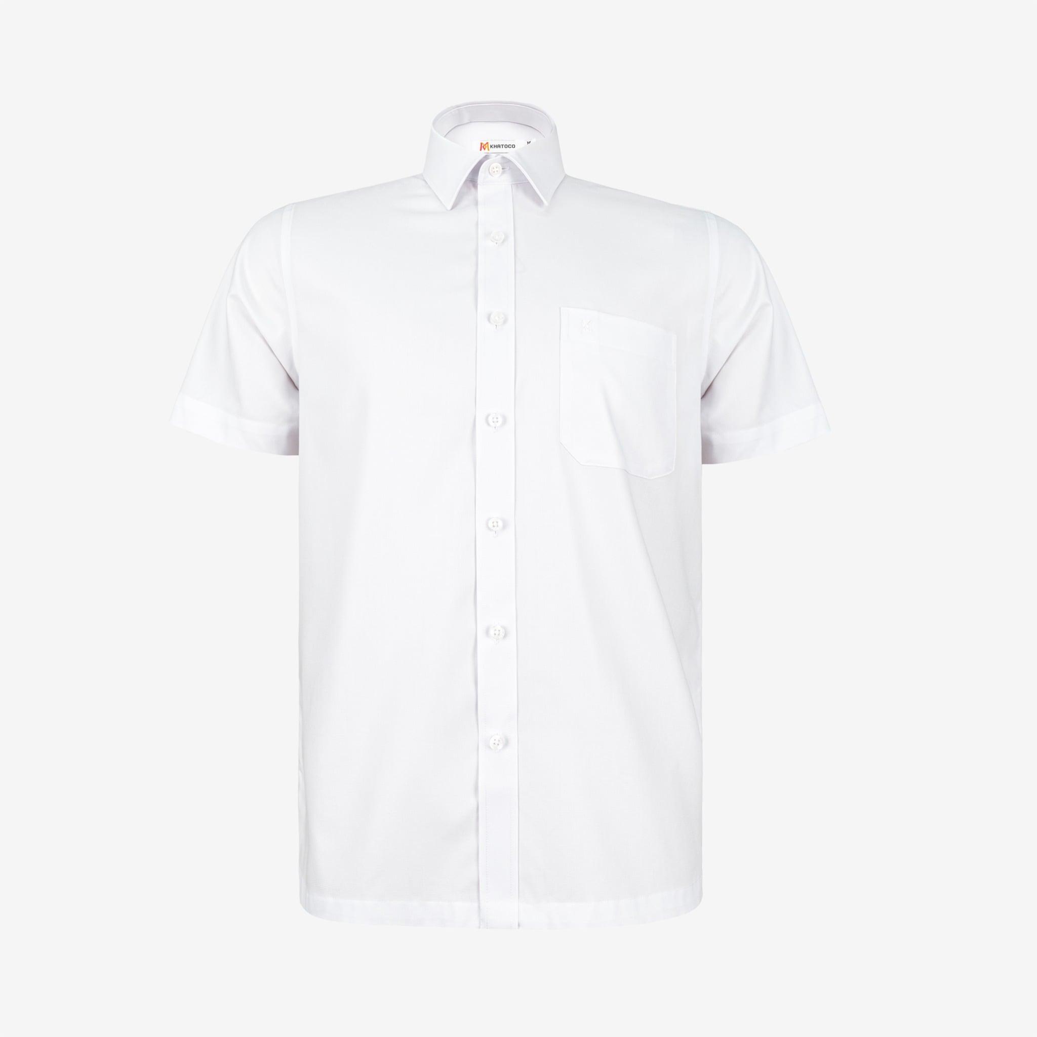 Áo sơ mi nam KHATOCO Tailor Fit ngắn tay A1MN438T2-CNTR008-2708-N