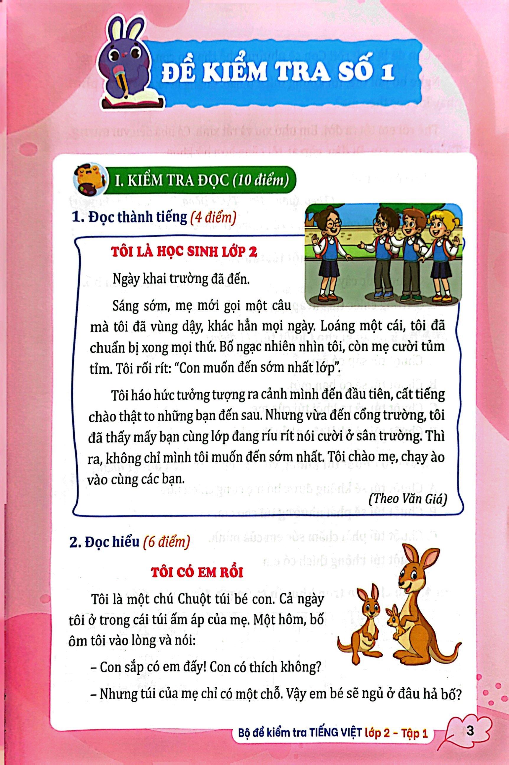 Bộ Đề Kiểm Tra Tiếng Việt Lớp 2 - Tập 1