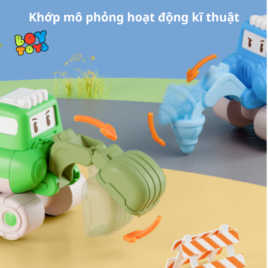 Đồ chơi xe công trình máy xúc, máy khoan, xe ủi, xe chạy cót dễ thương cho bé, đồ chơi ô tô địa hình thú vị