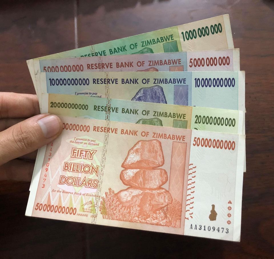 Bộ tiền cổ lạm phát của Zimbabwe, 5 tờ tiền tỷ sưu tầm