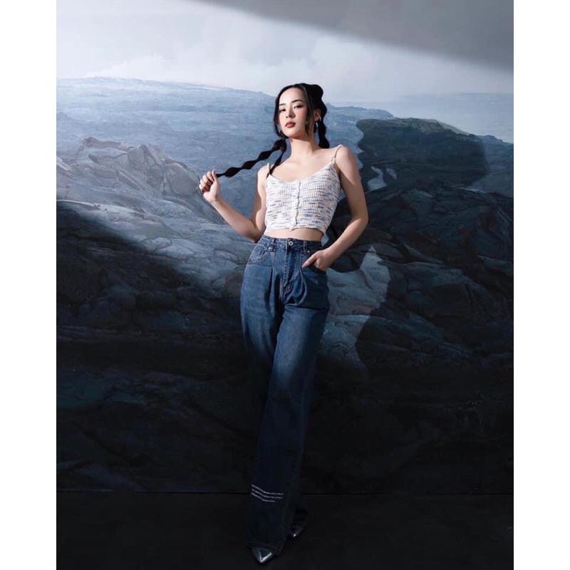 Áo 2 dây croptop cườm len 5 khuy a238431 by germe
