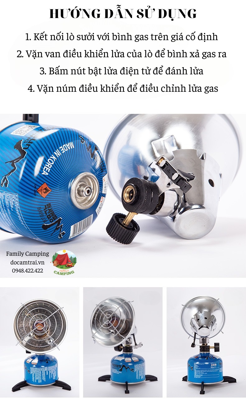 Bếp Lò Sưởi Ấm Mini Bằng Gas Cho Hoạt Động Cắm Trại Dã Ngoại Câu Cá Ngoài Trời Sinh Tồn Khẩn Cấp