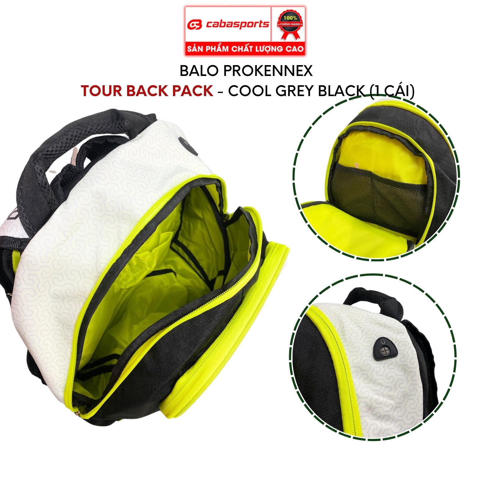 Túi thể thao Prokennex Tour Back Pack thời trang cao cấp, balo đựng vợt cầu lông tennis chất lượng chính hãng