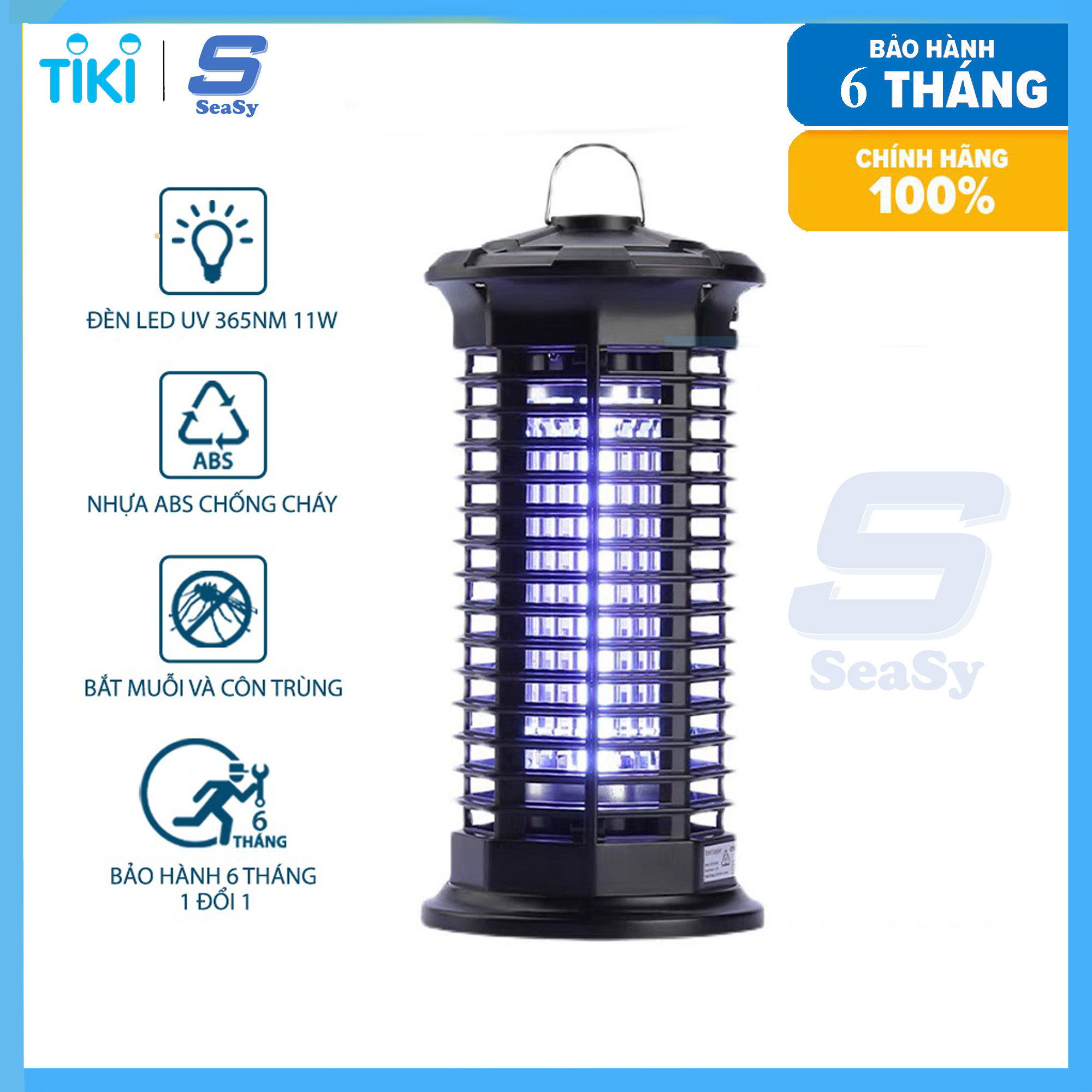 Đèn Diệt Côn Trùng, Đèn Bắt Muỗi Chuyên Dụng SeaSy SS68, Kiêm Đèn Led Ngủ, Vận Hành Êm Ái, Không Gây Tiếng Ồn, Không Gây Mùi, An Toàn Sử Dụng, Tiêu Diệt Côn Trùng, Muỗi Cả Ban Ngày Và Ban Đêm – Hàng Chính Hãng