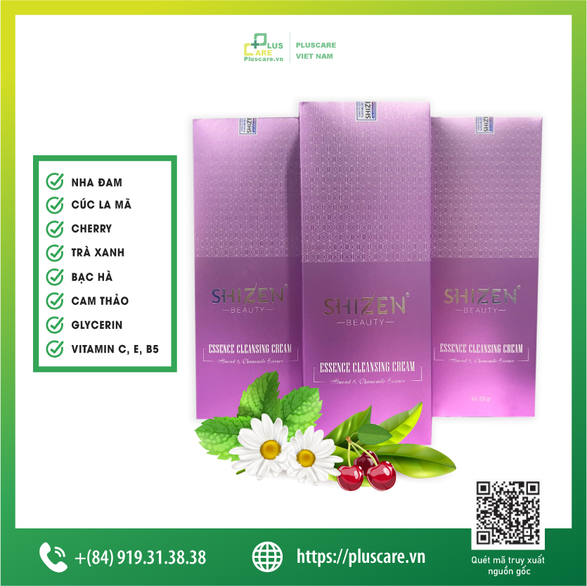 Sữa rửa mặt không chứa Sulfate Essence Cleansing Cream, dịu nhẹ, sạch sâu, giảm mụn & trắng sáng