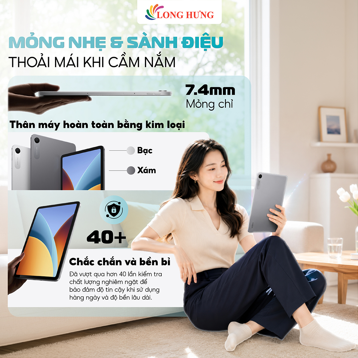 Máy tính bảng Xiaomi Redmi Pad 2 9.7 Wifi (4GB/64GB) - Hàng chính hãng