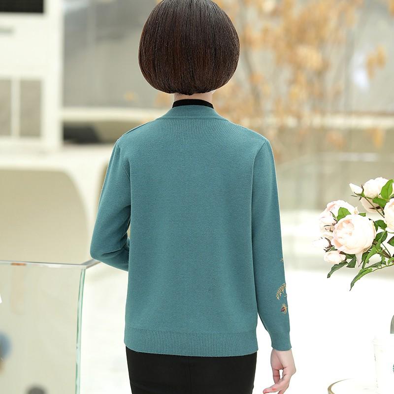 Áo Khoác Len Nữ Thêu Hoa Trung Niên Dày Đẹp AL63 - Hàng Quảng Châu Cao Cấp