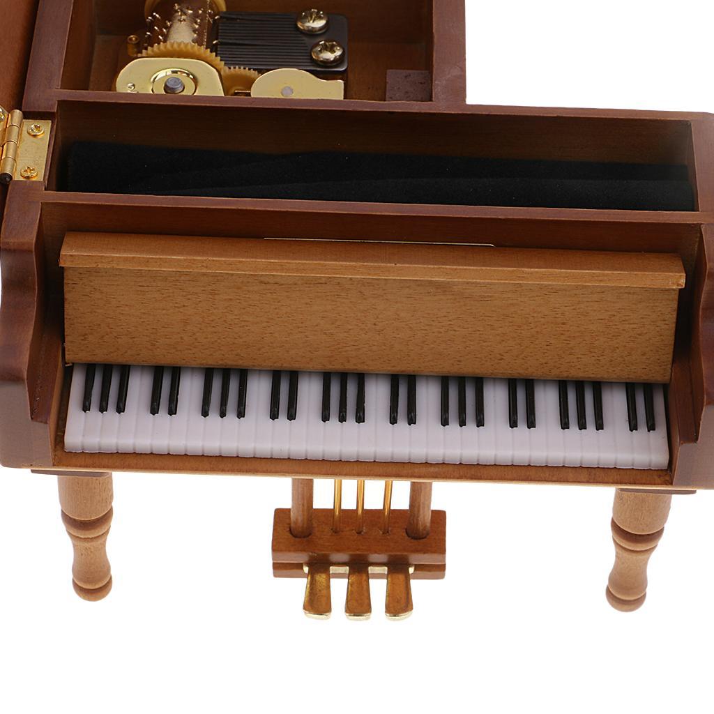 Retro Wooden Music Box - 5 Music for Choice - Musical Box Piano Style Melody for Birthday Gift