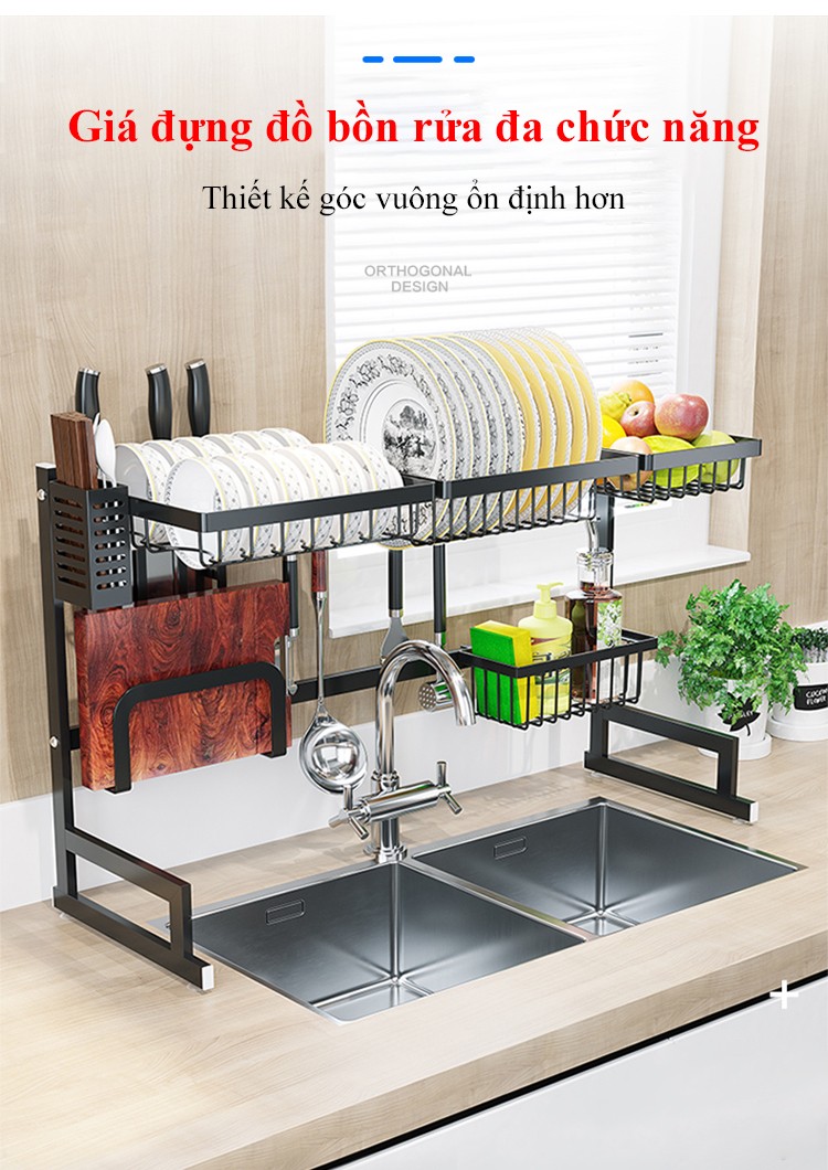 Kệ úp bát, kệ để trên bồn rửa Kena phủ sơn tĩnh điện chống gỉ sét KB 11