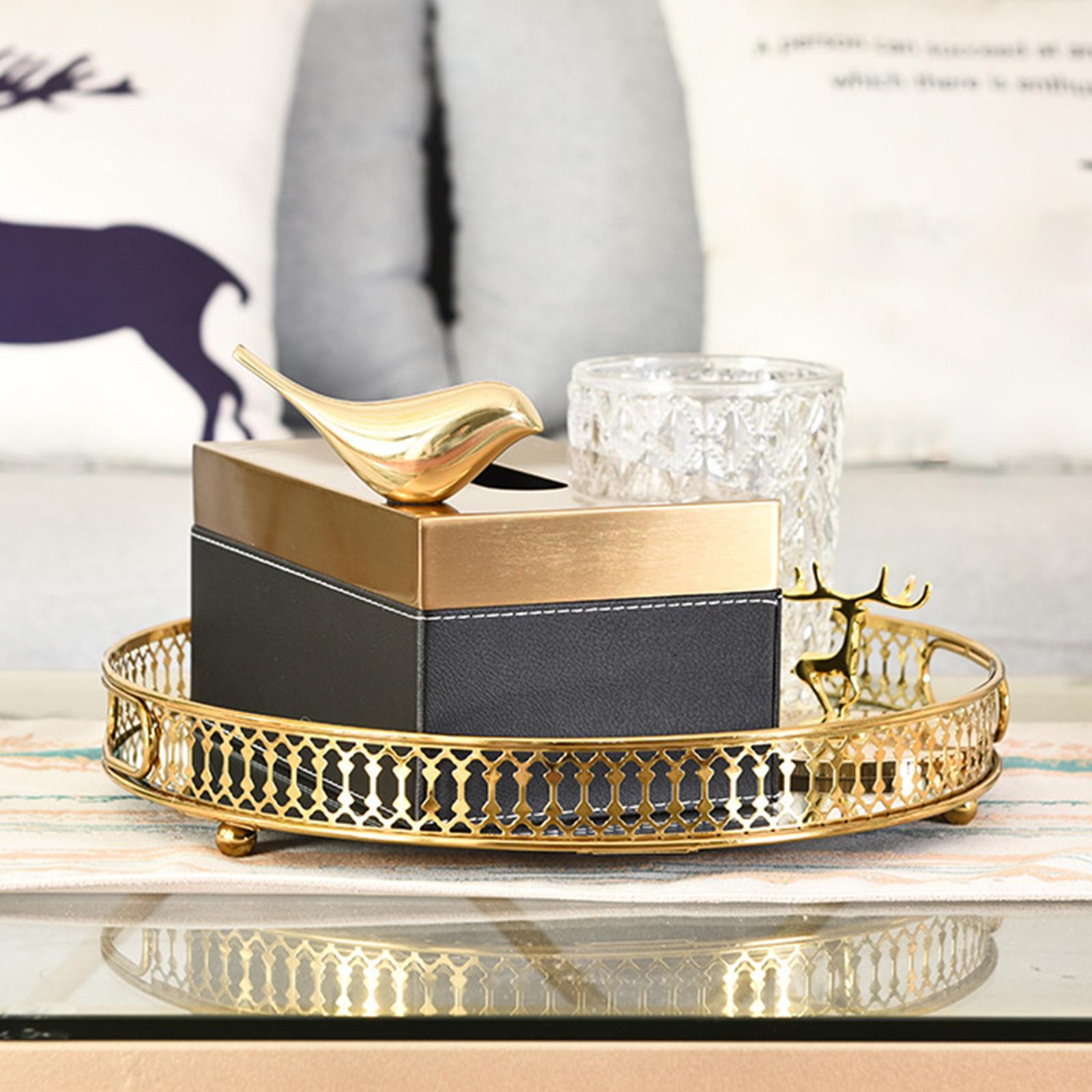 Decorative Mirror Tray Vanity Tray Fruit Tray Jewelry Trinket Tray Dresser Organizer Tray Serving Tray Mirrored Tray for Wedding Countertop