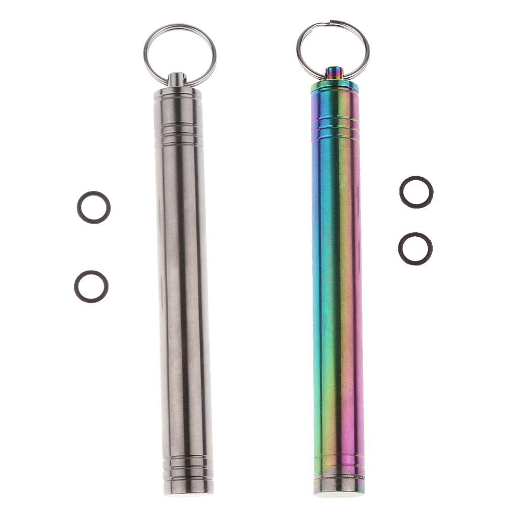 Waterproof Titanium Alloy Pocket Toothpick Holder Ear Pick Container for Outdoor Camping