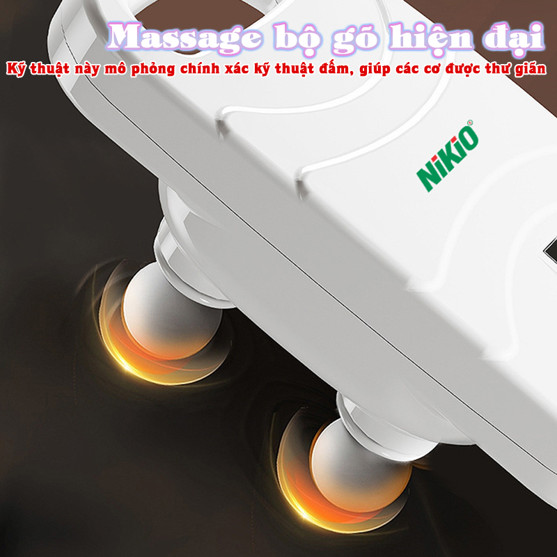 Máy massage đấm lưng và giãn cơ cầm tay Nikio NK-272 Pro - 6 đầu độc đáo cho hiệu suất giãn cơ gấp 6 lần | OKbuy