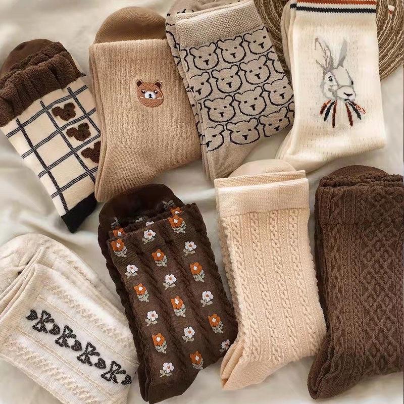 Tất nữ cổ cao, hoạ tiết vintage siêu đáng yêu nữ tính.